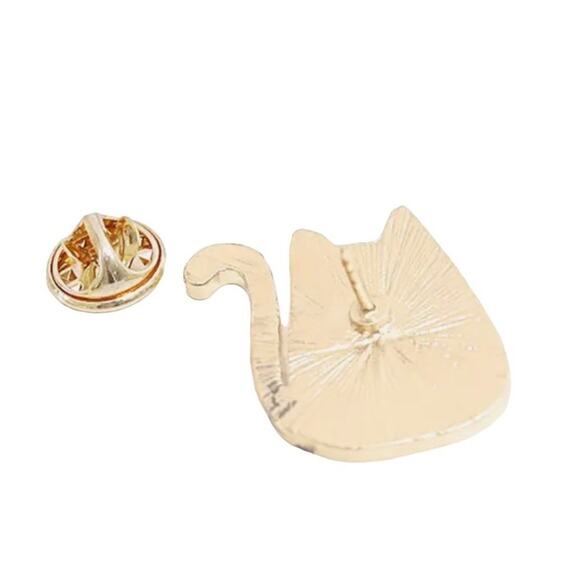 Cat Lady Black and Gold Enamel Pin - NWT - Picture 2 of 2